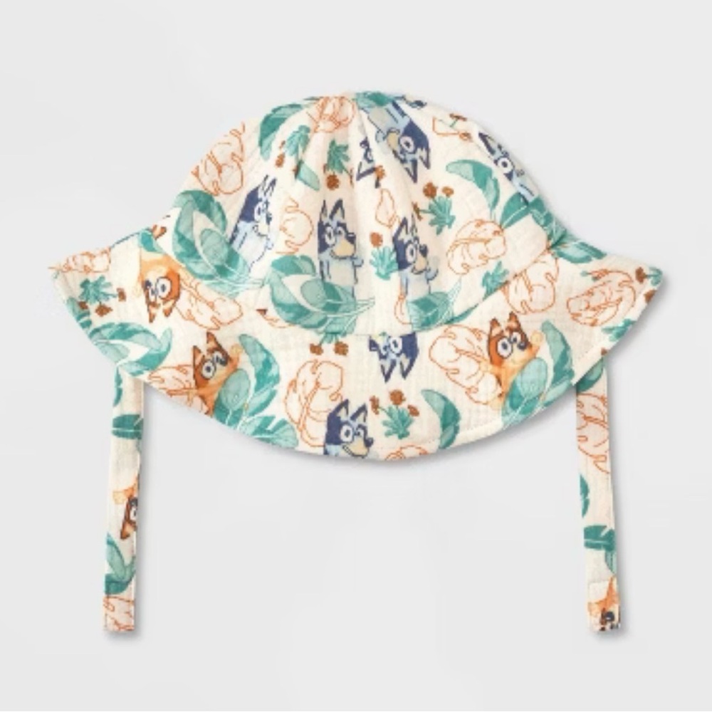 Bluey Safari Print Baby Sun Hat Sunhat 3-6m